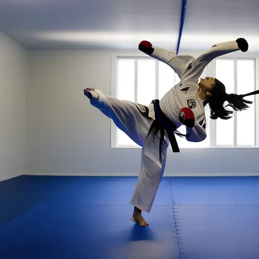 An image capturing the essence of stress relief through Taekwondo for adults